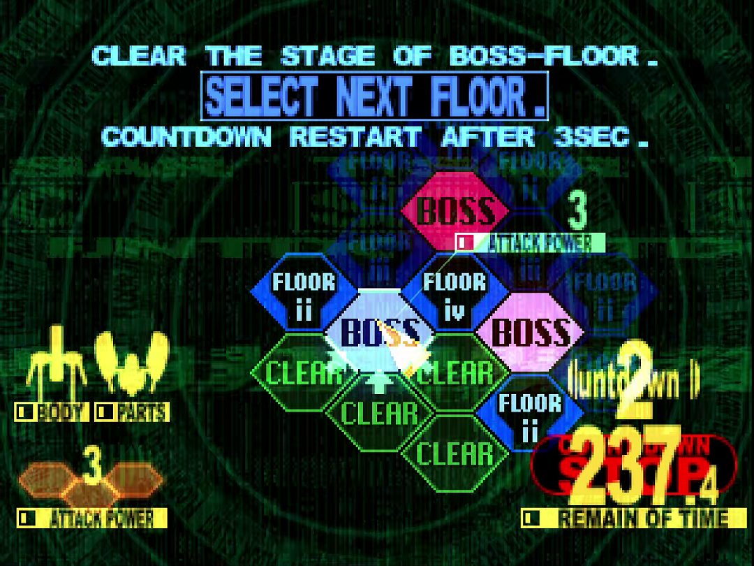 A screenshot showing a 3 bounus damage multiplier as 3 grids have been cleared connected to stage